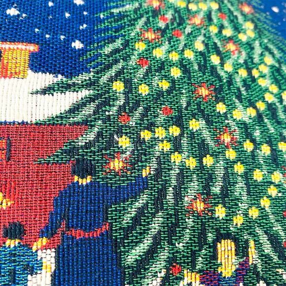 Vtg Pair Christmas Scene Ornaments Tapestry Throw Pillows 16” x 11" Multicolor - Picture 5 of 9